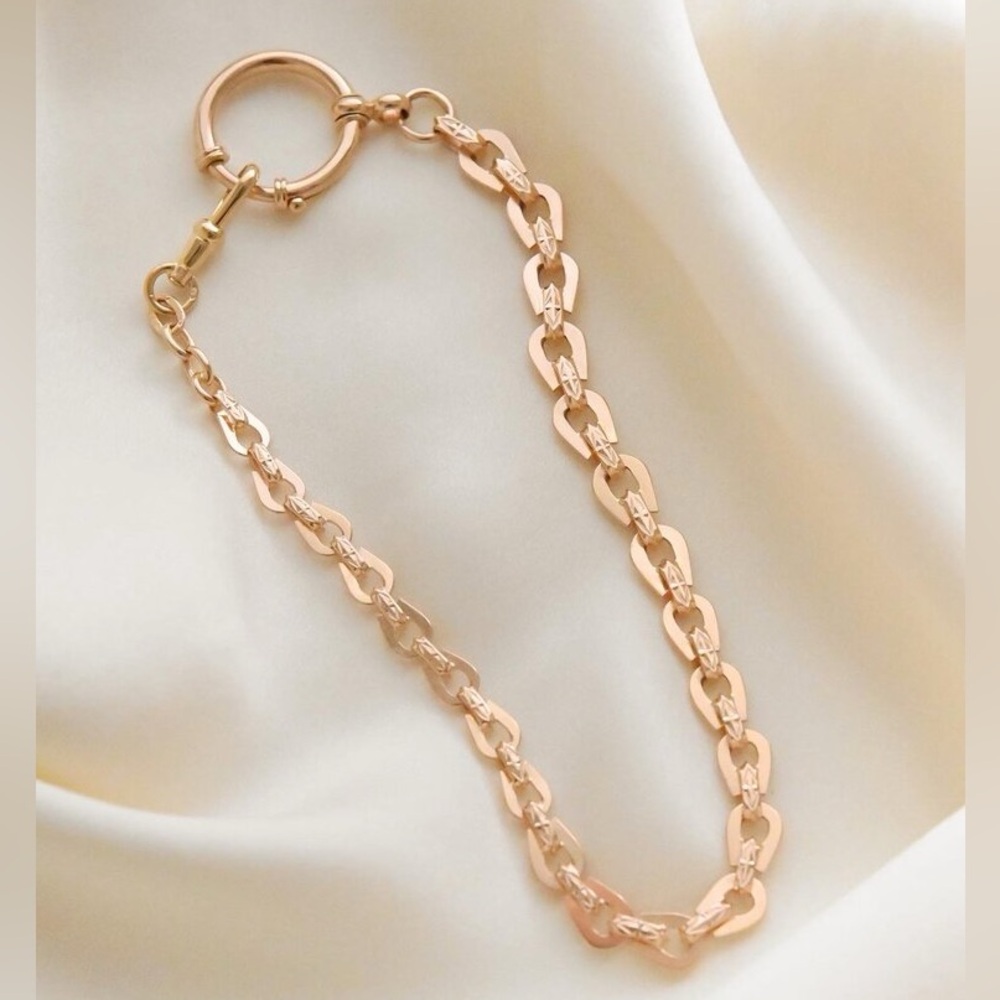 1900’s antique 18K gold watch Albert chain necklace charm bracelet dog clip bolt - Picture 3 of 11